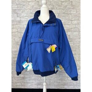 Lands End Vintage 90’s Ski Jacket Blue Pullover Coat, 1990s Lift Tickets Size XL